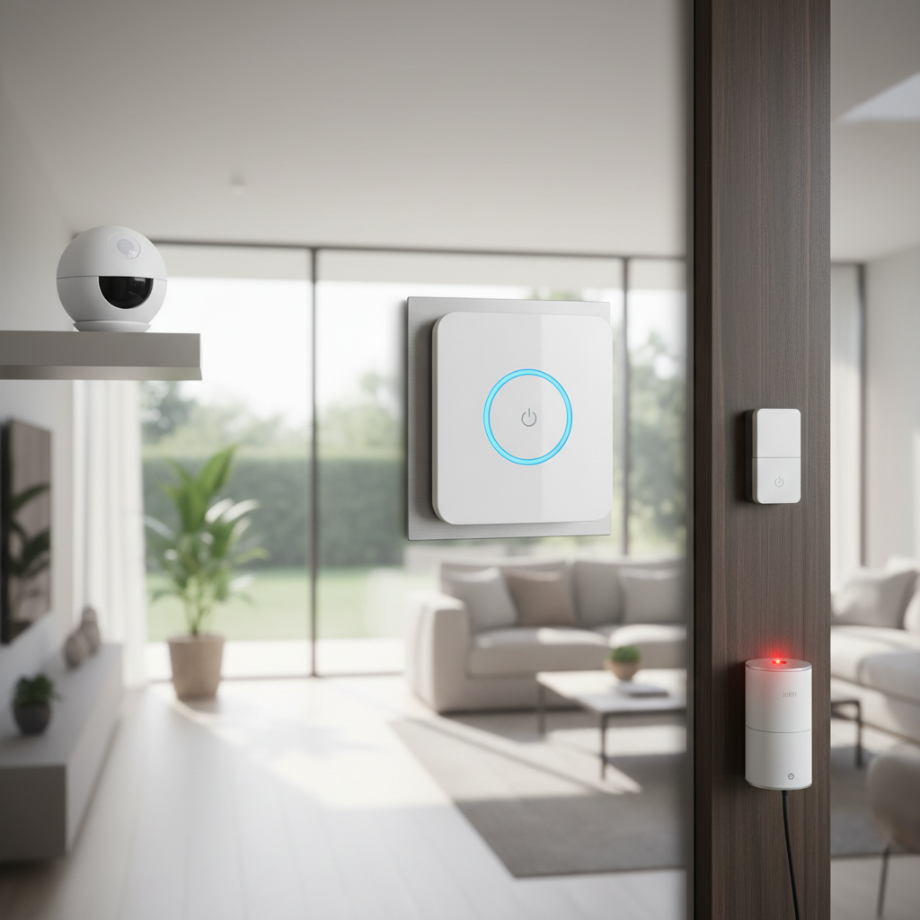 Realistische foto passend bij Alarmsysteem draadloos: moderne beveiliging zonder kabels voor website