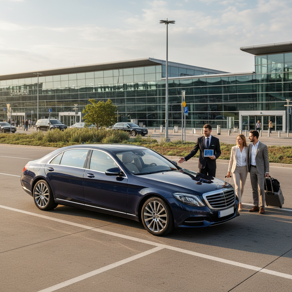Realistische foto passend bij Beste airport taxi: betrouwbaar luchthavenvervoer met European luchtha